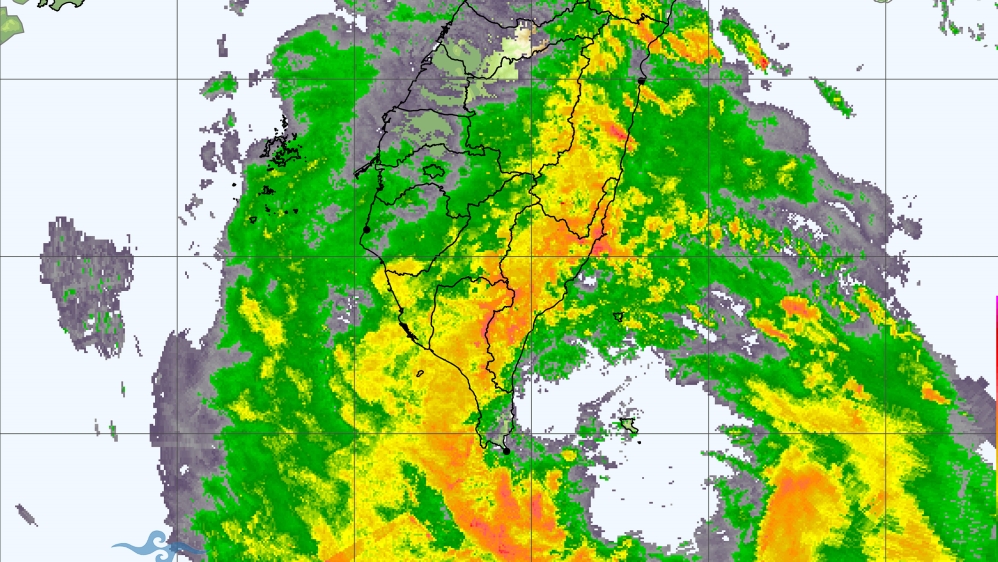 Radar rain image of Bailu over Taiwan