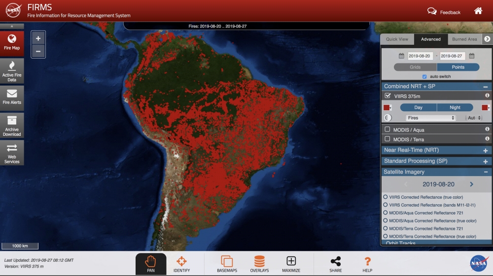 FIRMS satellite imaging