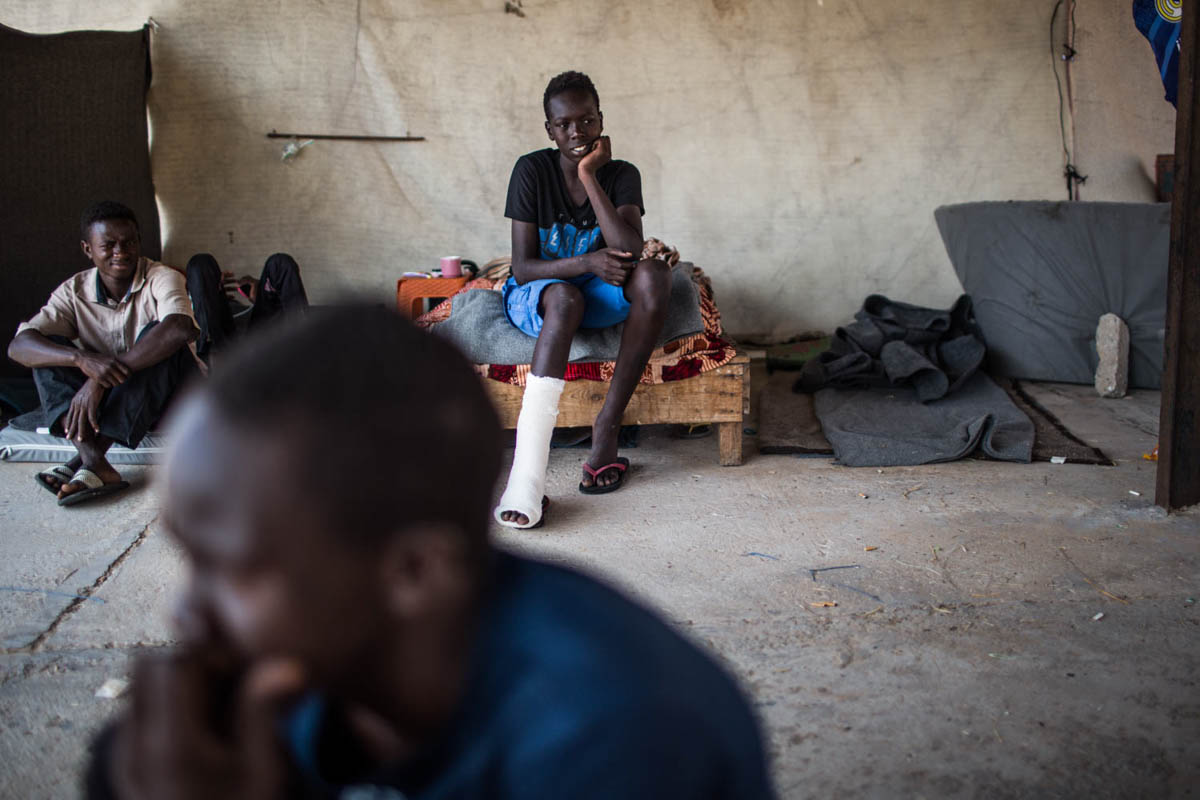 Babo Ser, from Sudan, is 15 year old, from Sudan. He escaped South Tripoli area when the clashes begun in April, since then with his family he has not been able to return home.