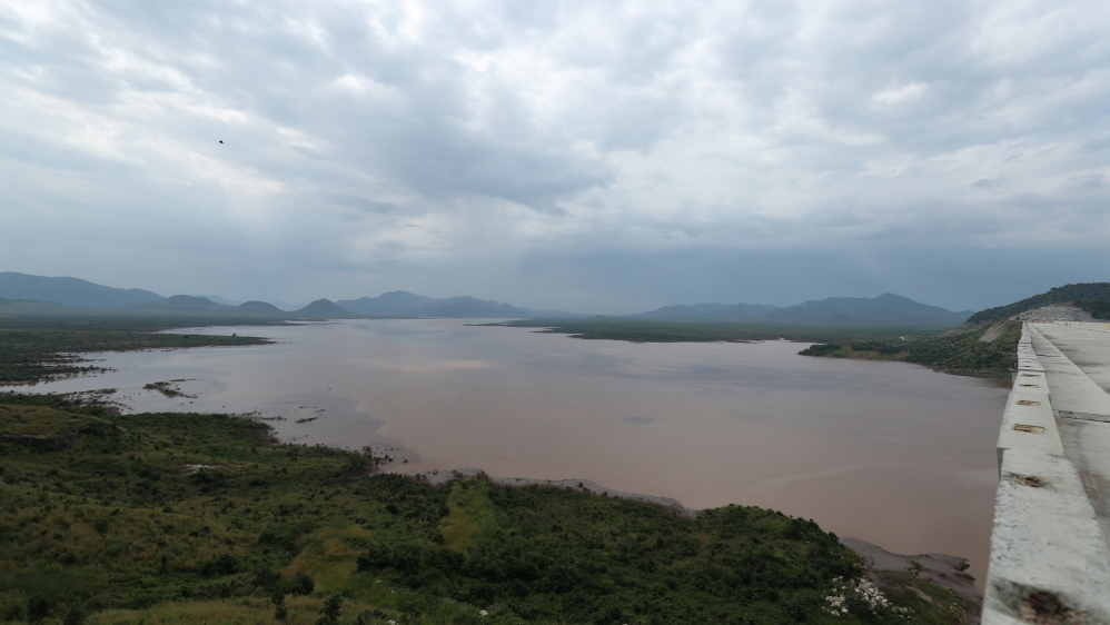 A water basin is seen near Ethiopia's Grand Renaissance Dam as it undergoes construction work on the river Nile in Guba Woreda, Benishangul Gumuz Region, Ethiopia September 26, 2019