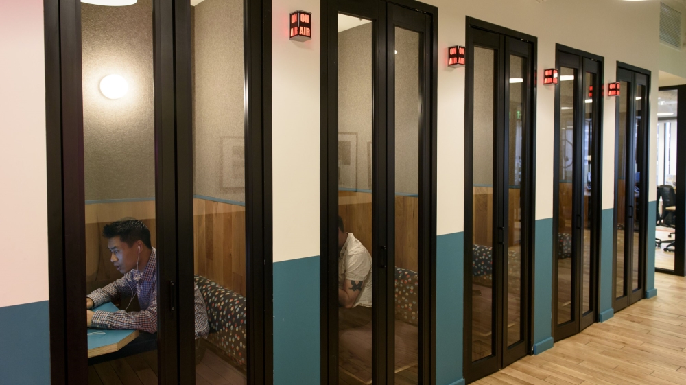 WeWork phone booths