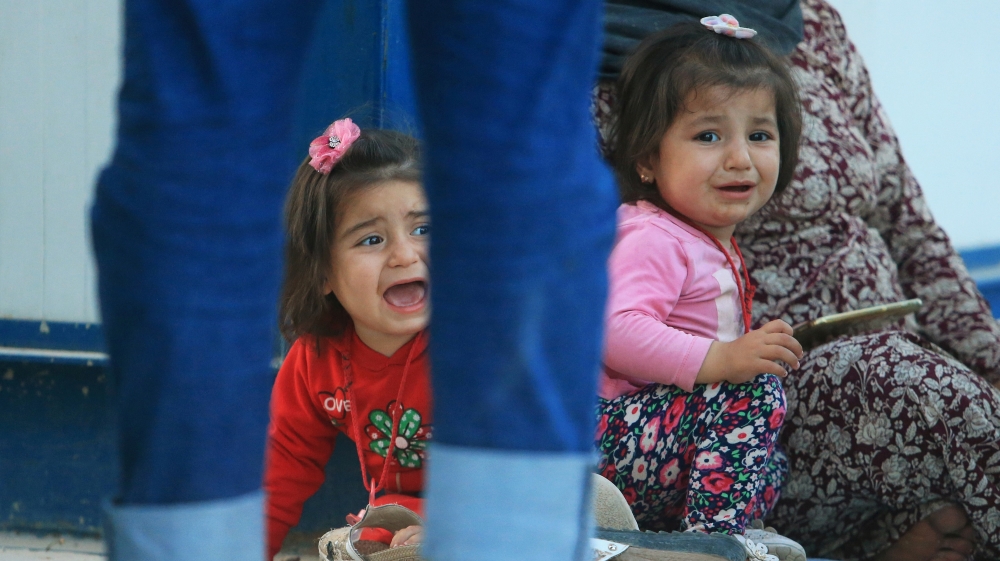 Syrian displaced children who fled violence after the Turkish offensive against Syria, arrived at the Domiz refugee camp on the outskirts of Dohuk, Iraq October 15, 2019