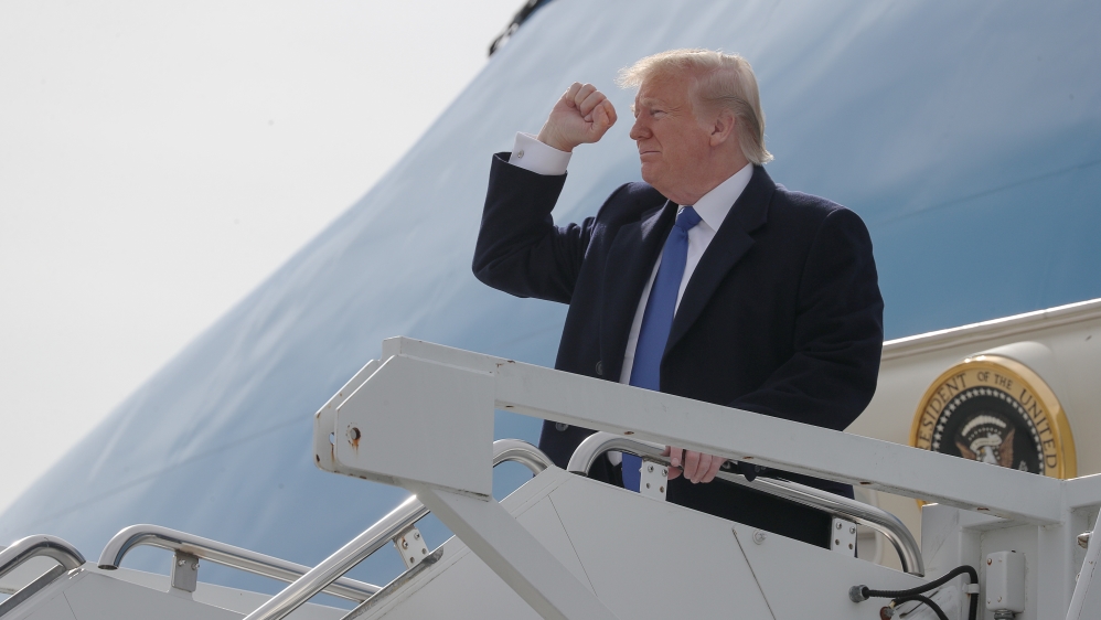 U.S. President Trump arrives in Marietta, Georgia
