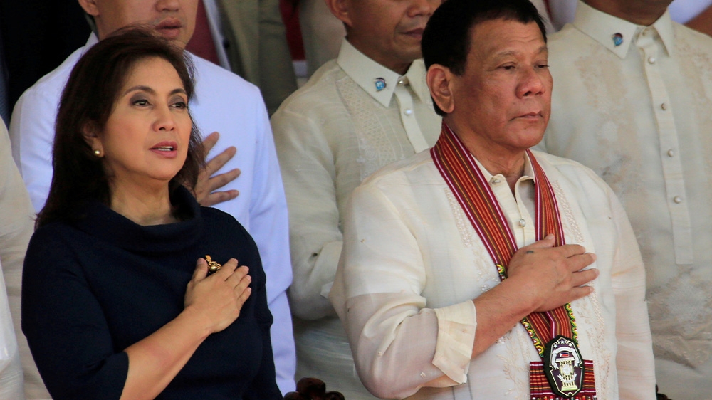 Presidents and vice presidents are elected separately in the Philippines, resulting in candidates from rival parties like Duterte and Robredo in power