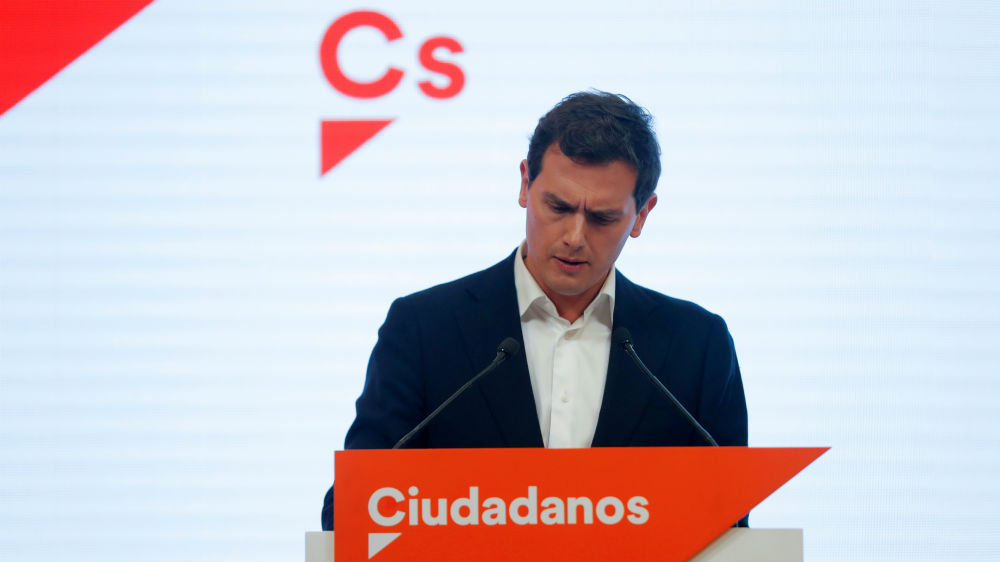Ciudadanos leader Albert Rivera announced his resignation on Monday morning