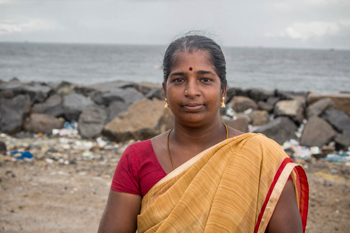When men in the village did active fishing, women pitched in too. Vennila says, “As the men approached the shore with their catch, we sifted through the nets, cleaned them, sitting together in groups.