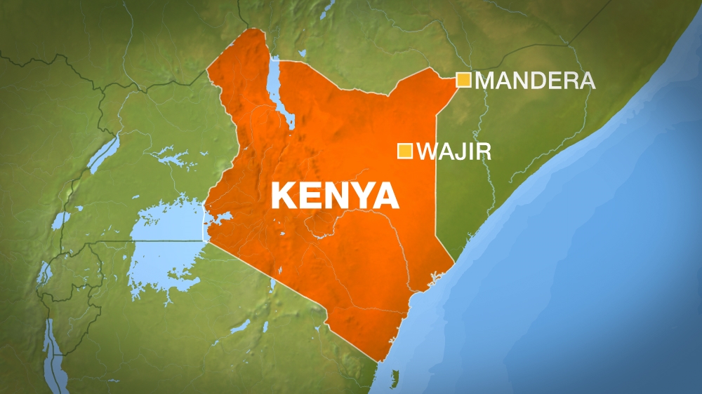 Kenya map showing Wajir and Mandera