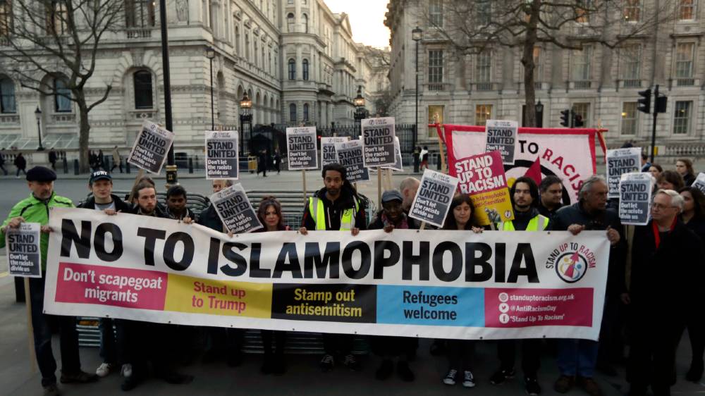 Islamophobia demo - london - ap