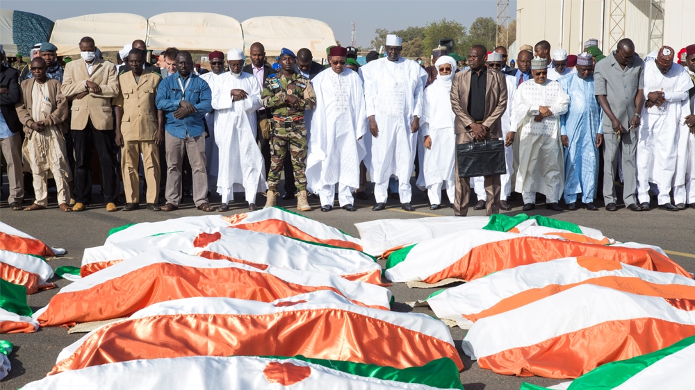 Official military ceremony held at Air Base 101 in the outskirts of Niamey, Niger [Tagaza Djibo/Al Jazeera]