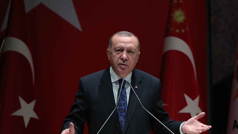 ANKARA, TURKEY - DECEMBER 26: Turkey''s President and leader of Turkey''s ruling Justice and Development (AK) Party Recep Tayyip Erdogan attends meeting of provincial heads at headquarters of AK Party,