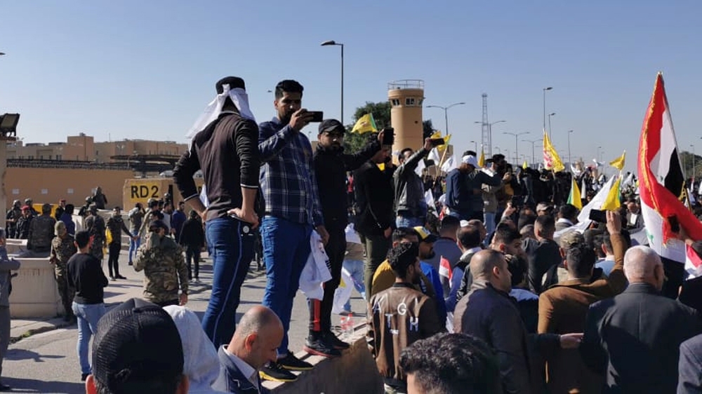Protesters outside US Embassy in Iraq