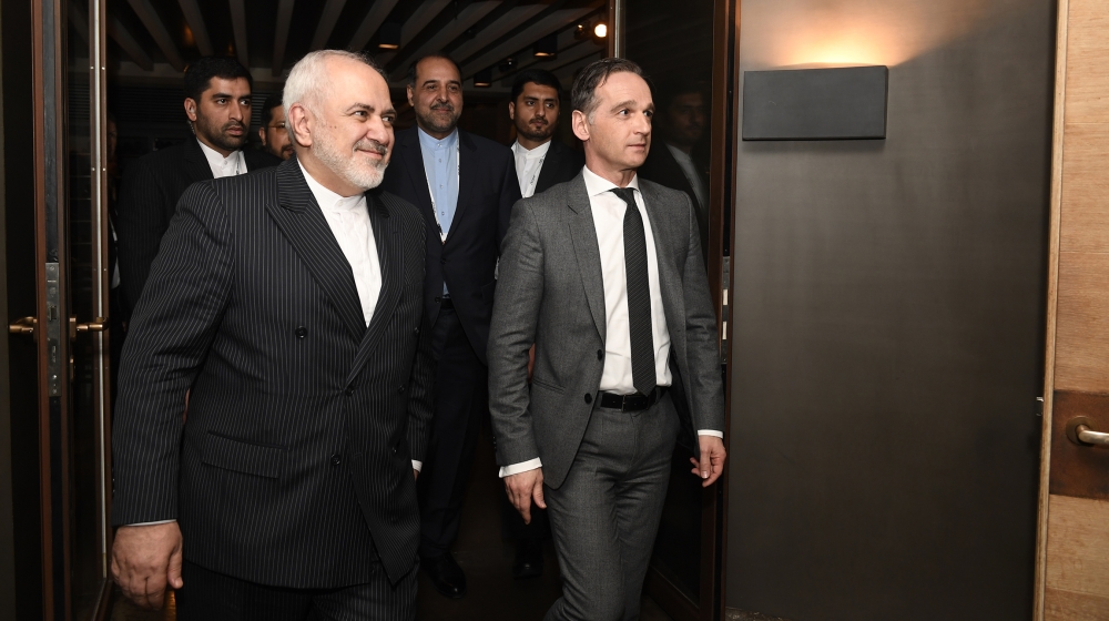 German Foreign Minister Heiko Maas, right, meets with Iran''s Foreign Minister Mohammad Javad Zarif, left, during the 56th Munich Security Conference in Munich, Germany, Saturday, Feb 15, 2020. (Photo