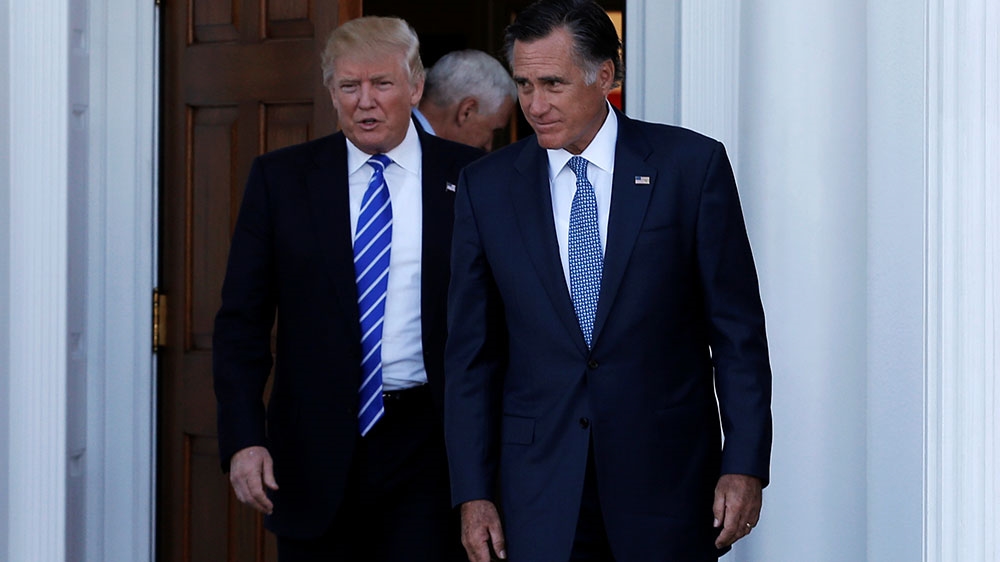 Donald Trump and Mitt Romney