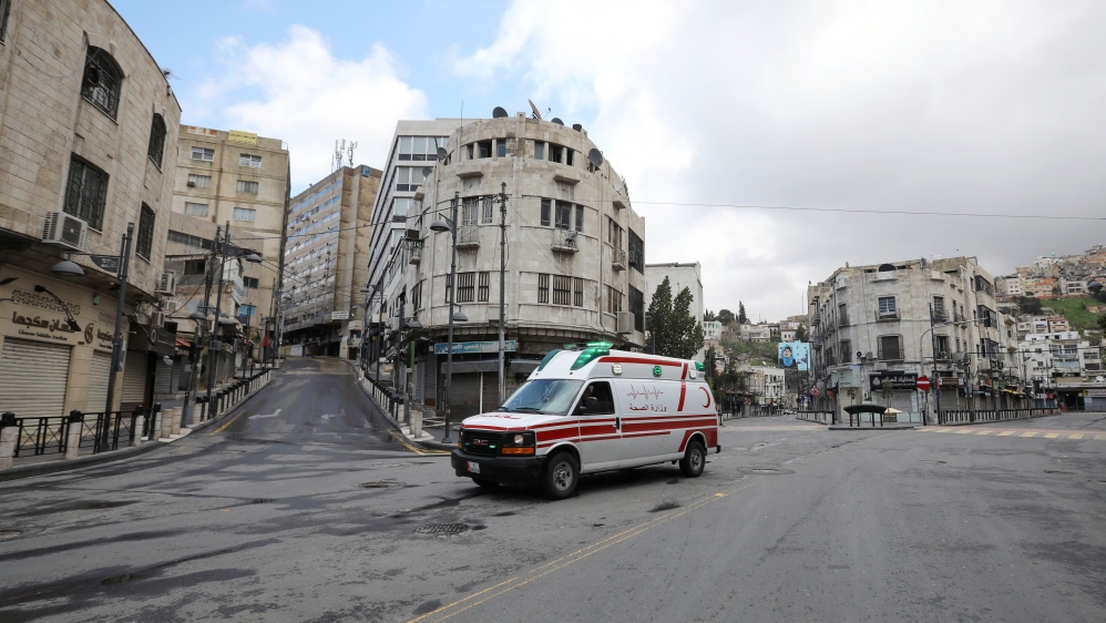 Jordan blows sirens for the start of a nationwide curfew to combat coronavirus disease (COVID-19) spread, in Amman