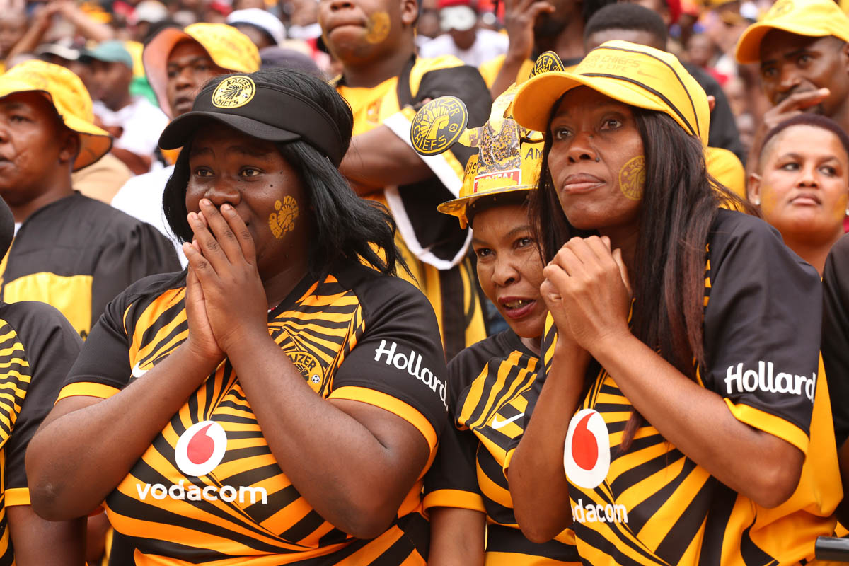 Kaizer chiefs owmen fans react to mised chance by one of the players.Women are also at the forefront of fandom when it comes to the derby claiming their rightful place in the stands. This years Soweto