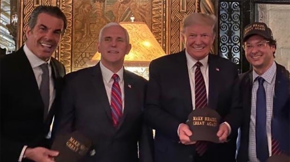 Brazil's communications secretary Fabio Wajngarten posing with US President Donald Trump. [Courtesy: Instagram/Fabio Wajngarten]