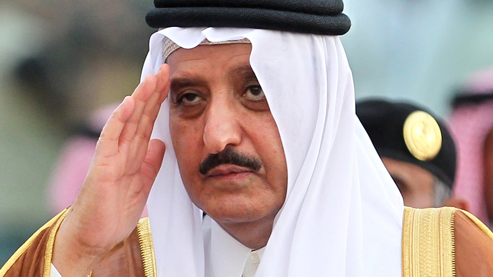 Saudi interior minister Prince Ahmed bin Abdul-Aziz salutes as attends a martial parade of Saudi armed forces as they prepare for the influx of people participating in the annual Hajj, in Arafat, 15 k