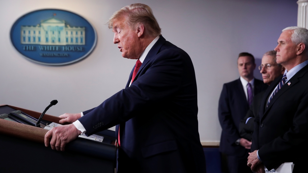 U.S. President Trump leads daily coronavirus briefing at the White House in Washington