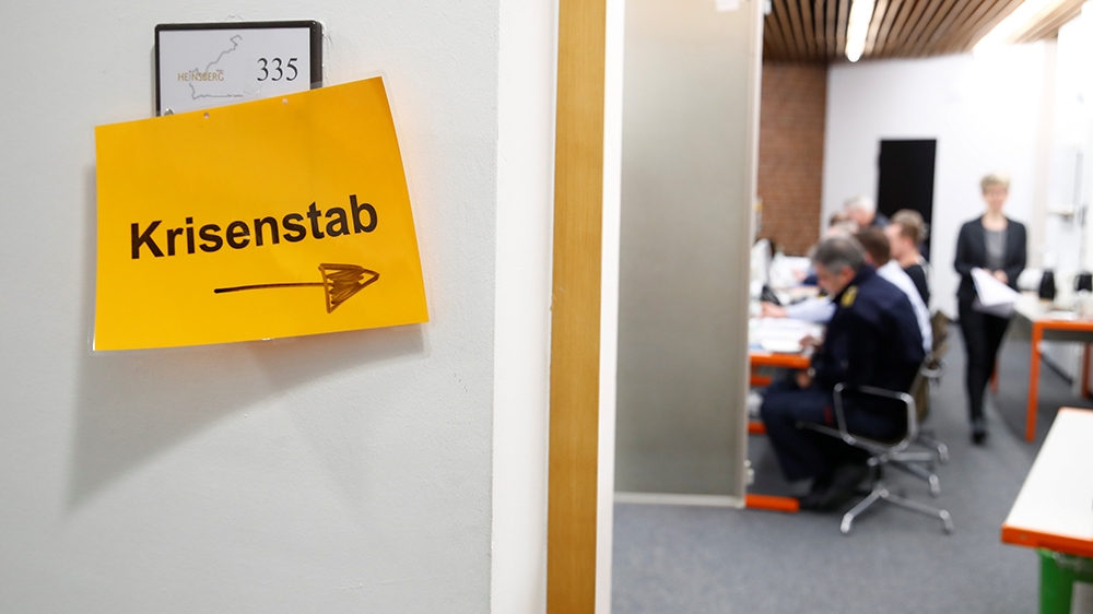 The meeting room of the coronavirus crisis management group 