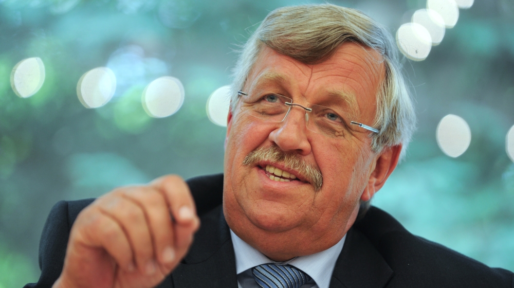 Picture taken on February 25, 2012 in Kassel, western Germany, shows the administrative chief of the western city of Kassel Walter Luebcke (CDU). German federal prosecutors said on June 17, 2019 they