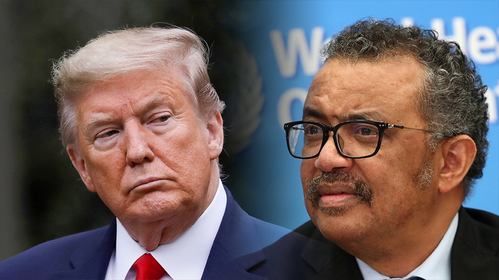 Donald Trump and WHO Director-General Tedros Adhanom Ghebreyesus [Reuters]
