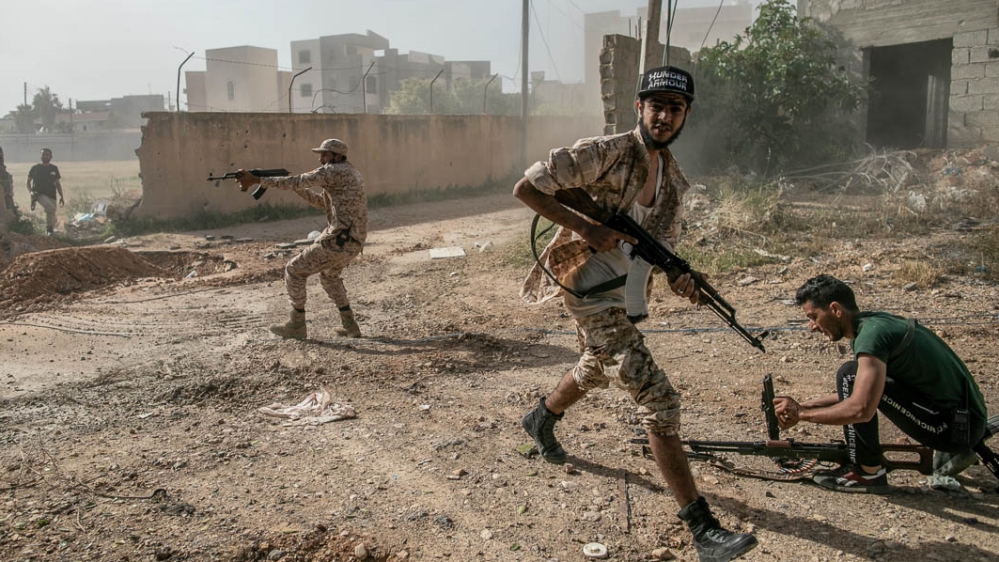 TRIPOLI, LIBYA - APRIL 18: UN-recognized government forces members take part in the "Operation Peace Storm" of the Libya’s Government of National Accord (GNA) against the forces of warlord Khalifa Haf