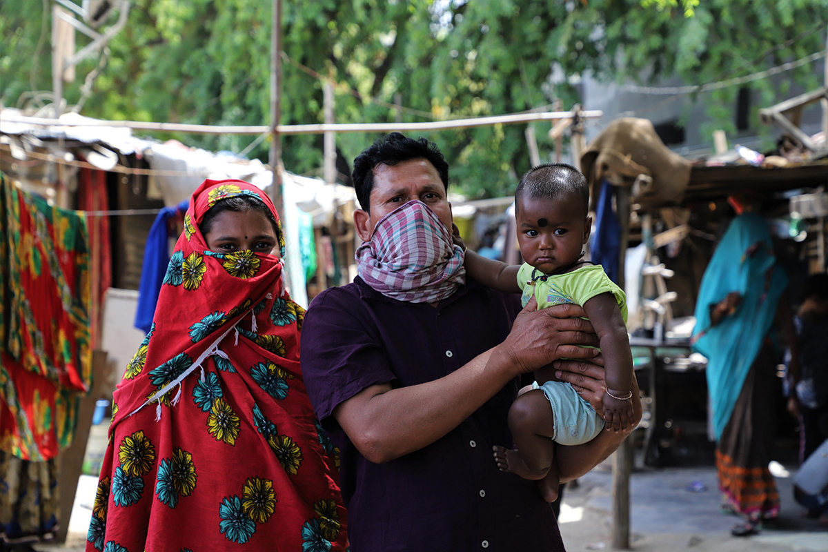 To protect a family by relying on isolation and sanitation is nothing but a mirage, according to Abdul Sheikh, 36. They reside in a room cramped for space. He and his wife Sarveena Bibi, 29, had lost