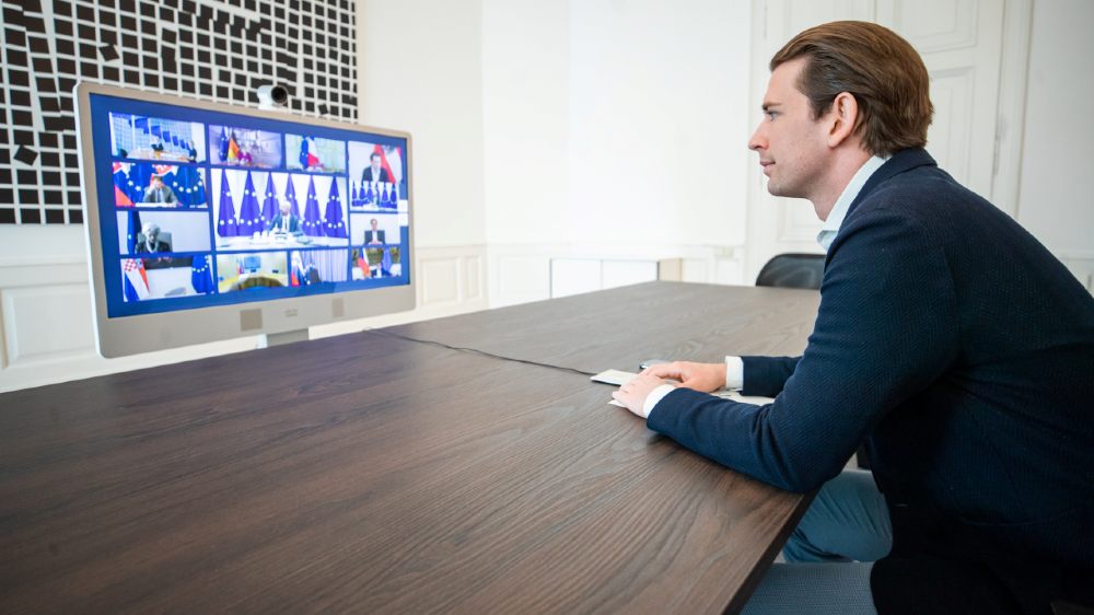 Kurz on videochat - reuters