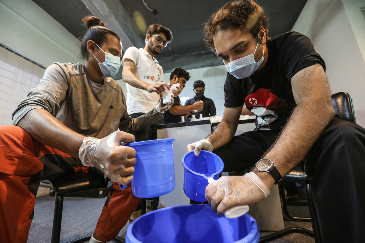 3. The chemistry department of Bangladesh University of Engineering and Technology (BUET) has started making hand sanitizers in an effort to combat the coronavirus epidemic. The project’s goal is to d
