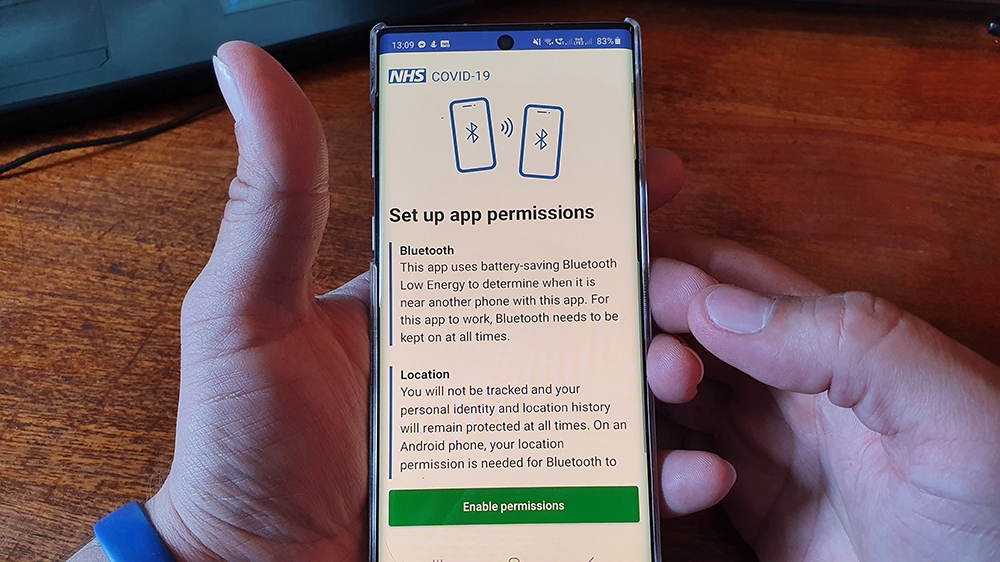 UK NHS app entry