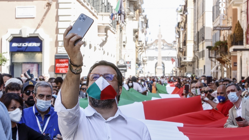 Anti-government demonstration in Rome