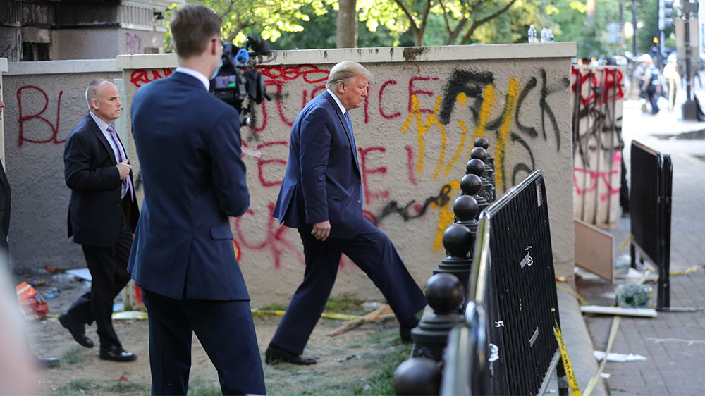 Donald Trump Church protest