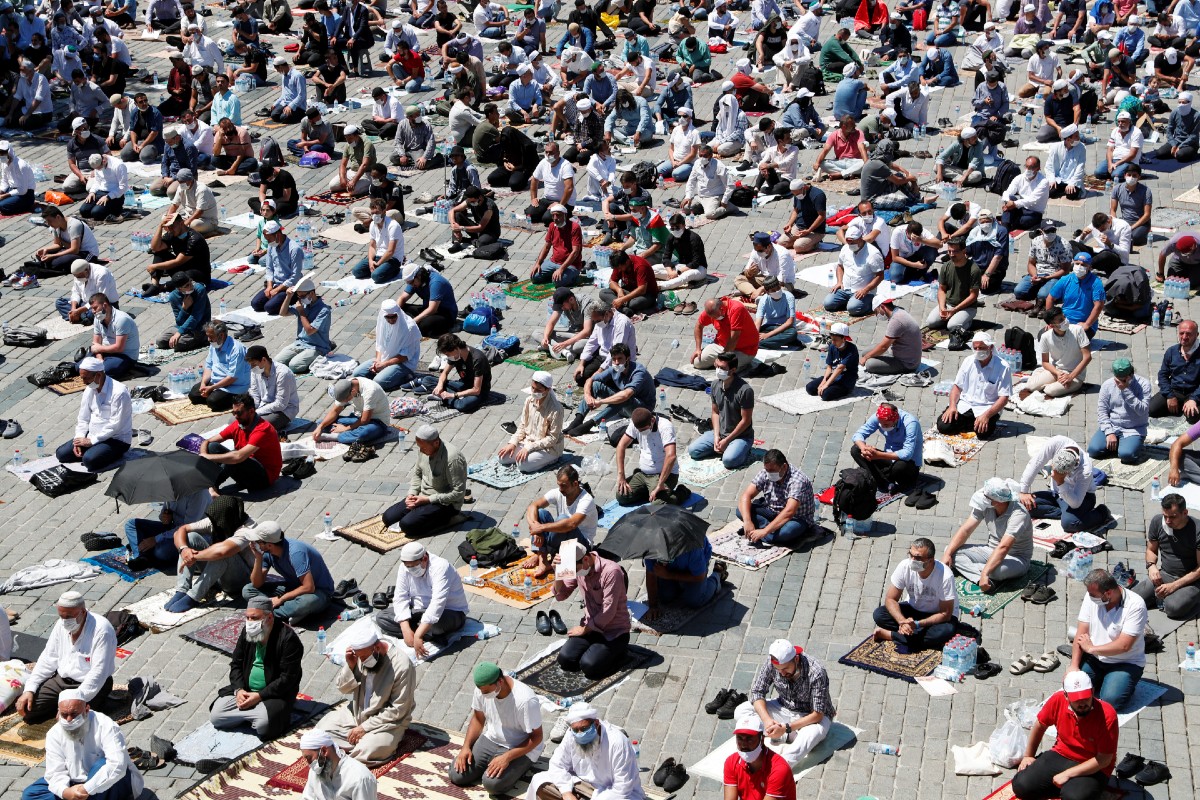 Friday prayers at Hagia Sophia Grand Mosque for the first time in 86 years, in Istanbul