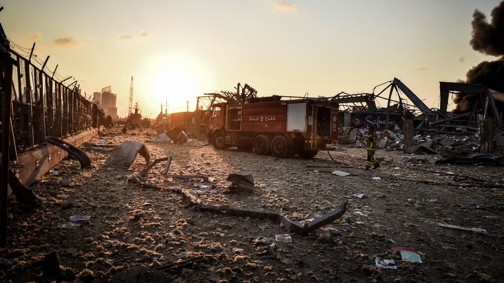 Massive Explosion Near Port Area Of Beirut