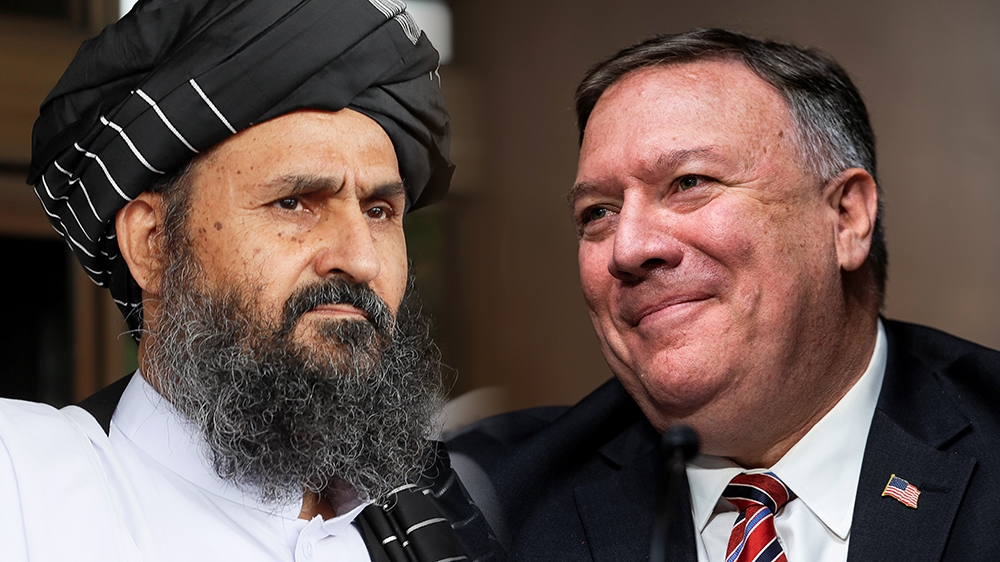 Mullah Baradar and Pompeo composite