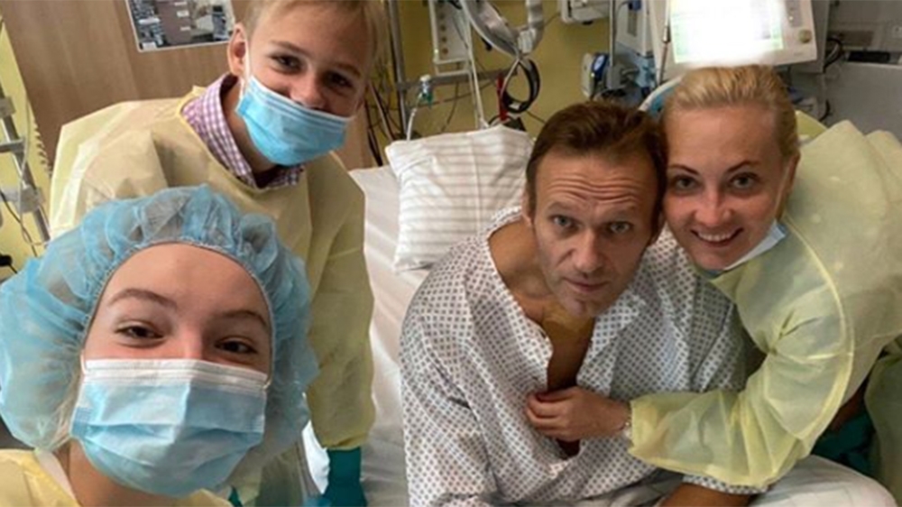 Navalny, 44, was flown to Berlin for treatment at the Charite hospital two days after falling ill on a domestic flight in Russia on August 20 [Courtesy: Navalny/Instagram]
