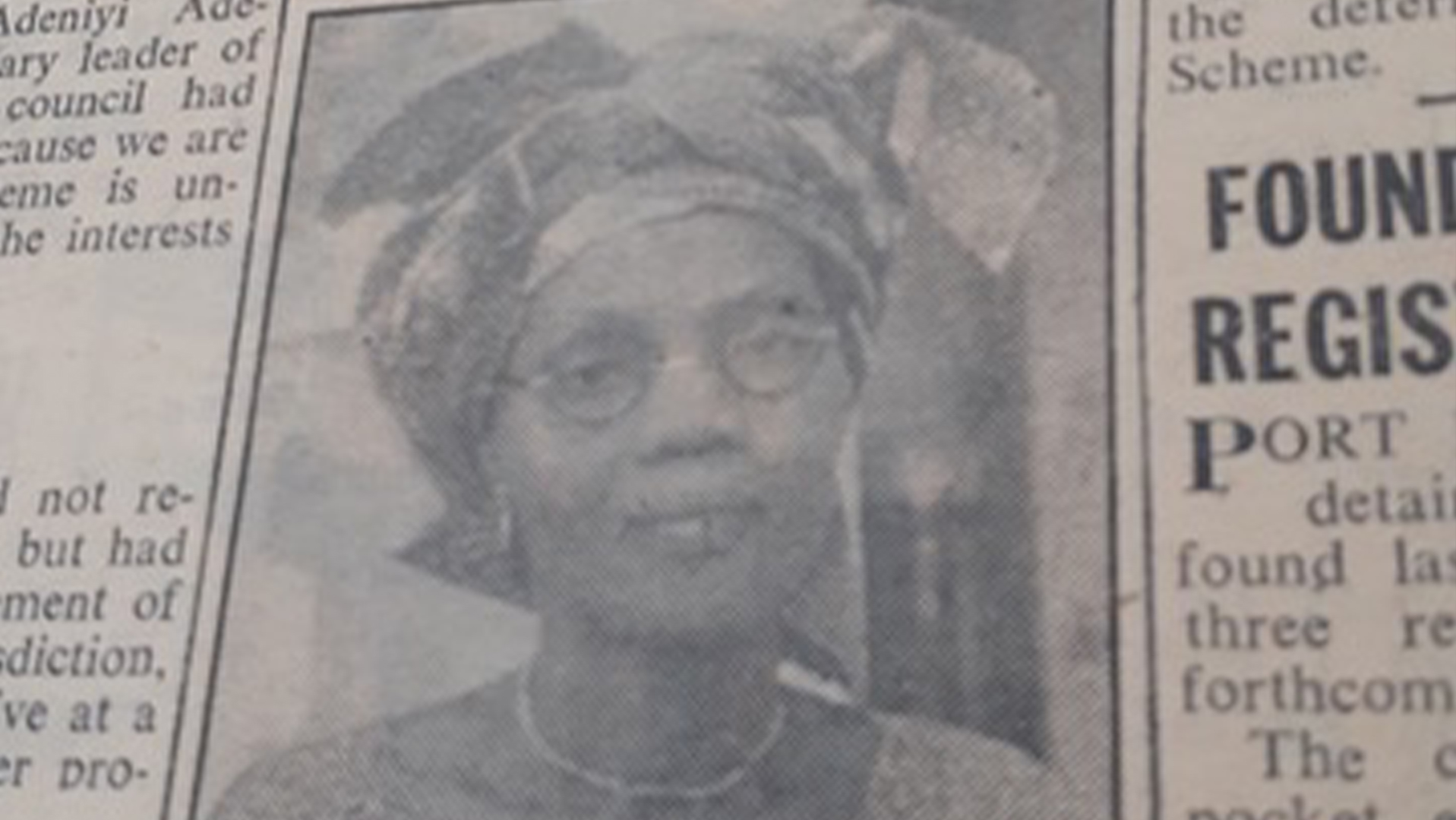 A photo of Funmilayo Ransome-Kuti featured in Nigeria's The Daily Times newspaper on November 17, 1959 [File: The Daily Times]
