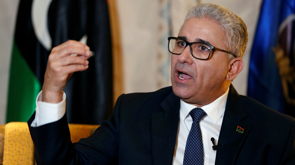 Libya''s interior minister Fathi Bashagha speaks during an interview with Reuters in Tunis