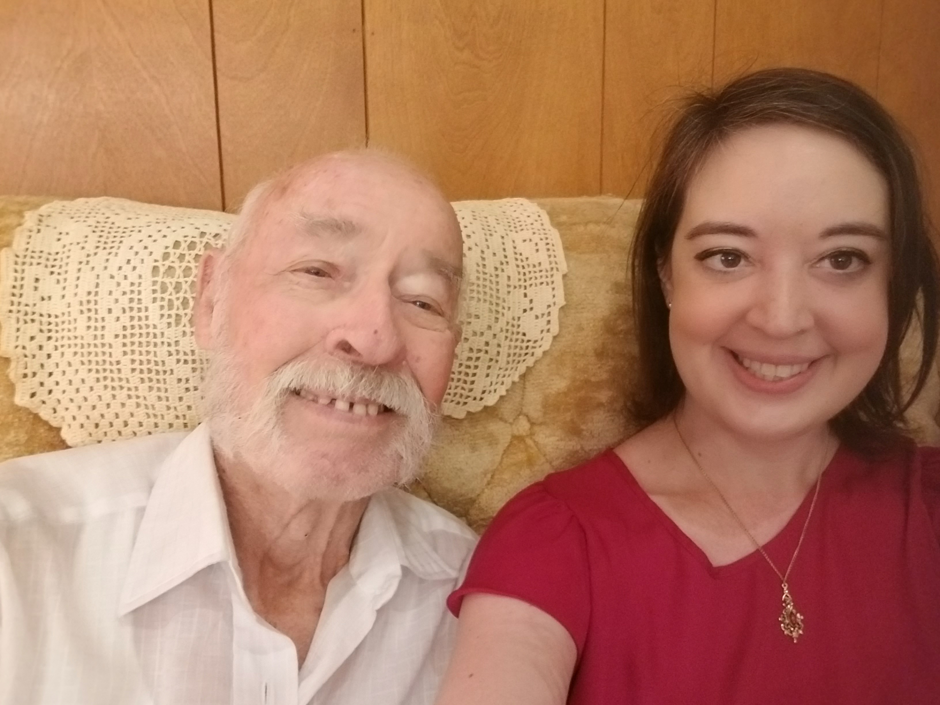 Richard and Meghan take a selfie on Richard's couch [Photo courtesy of Meghan Beaudry]