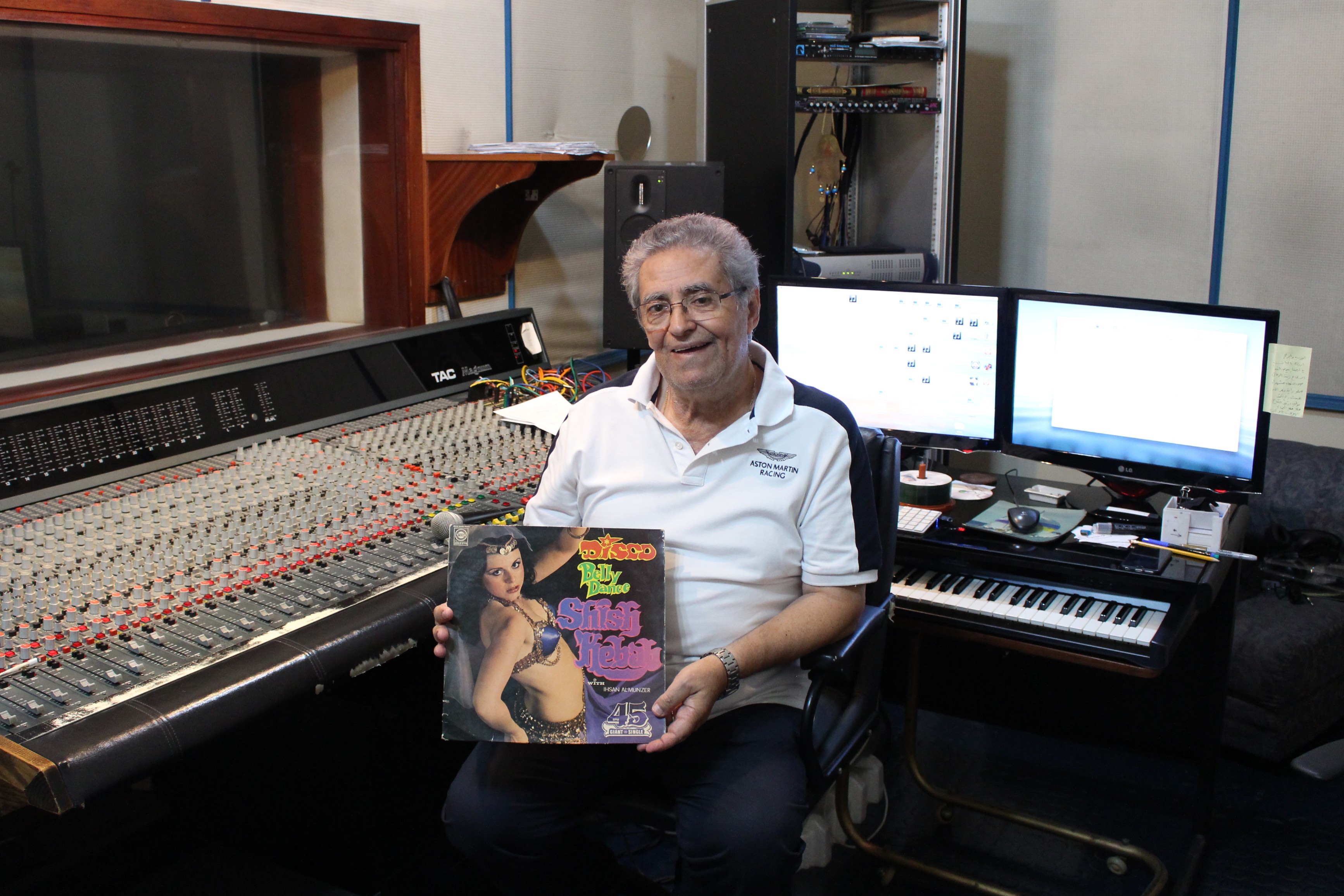 Lebanese composer and arranger Ihsan Al-Mounzer pioneered 'belly dance disco', a genre that fuses Western and Middle Eastern music [Natalie Shooter/Al Jazeera]