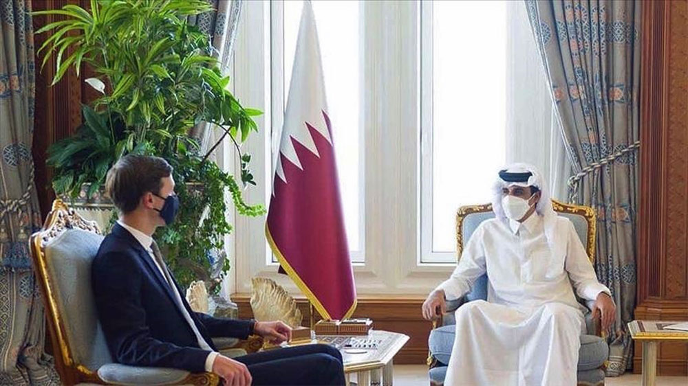 Qatar's Emir Sheikh Tamim bin Hamad Al Thani and Jared Kushner