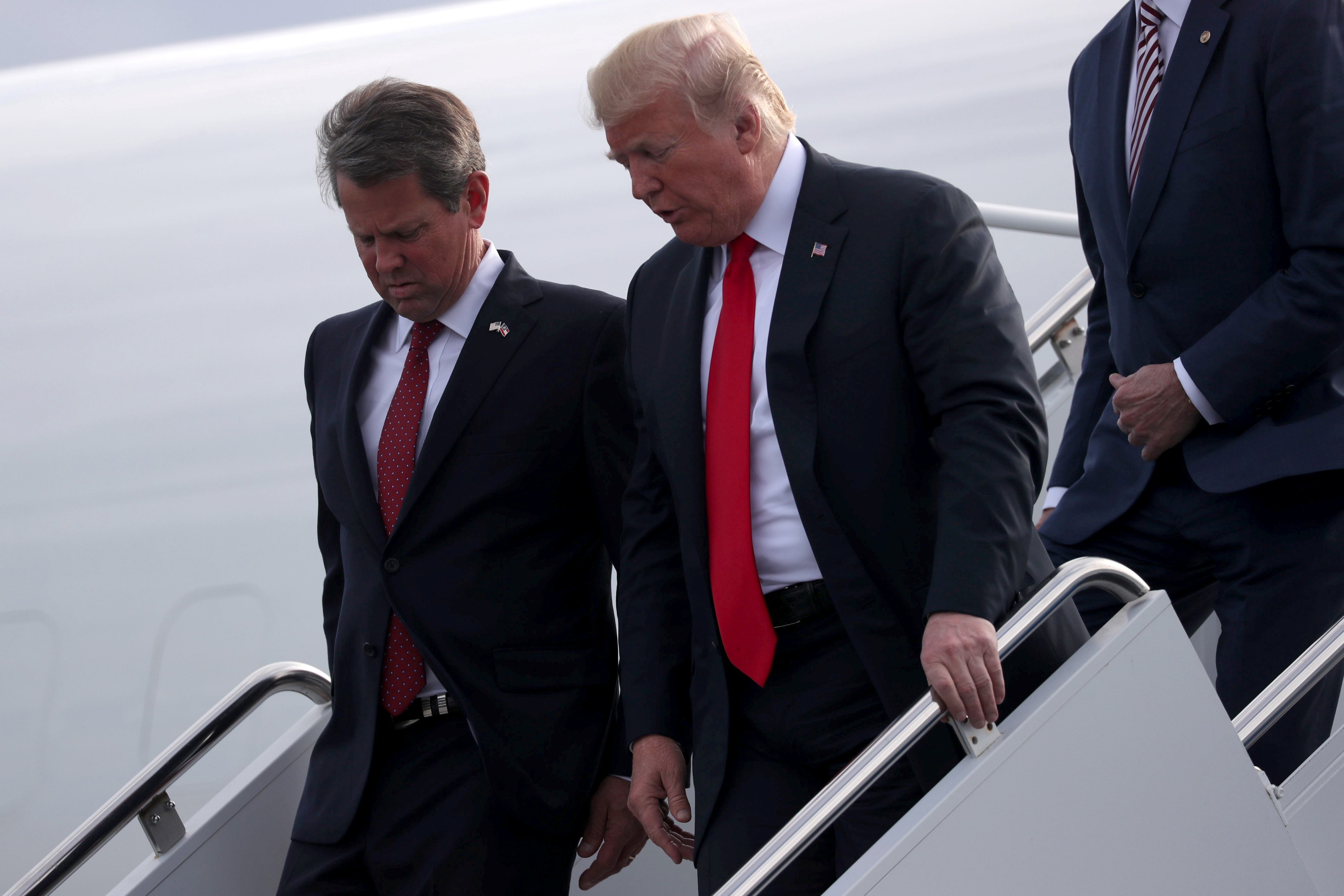 Trump and Georgia governor Brian Kemp were once political allies, until Trump soured on Kemp after the election [File: Jonathan Ernst/Reuters]