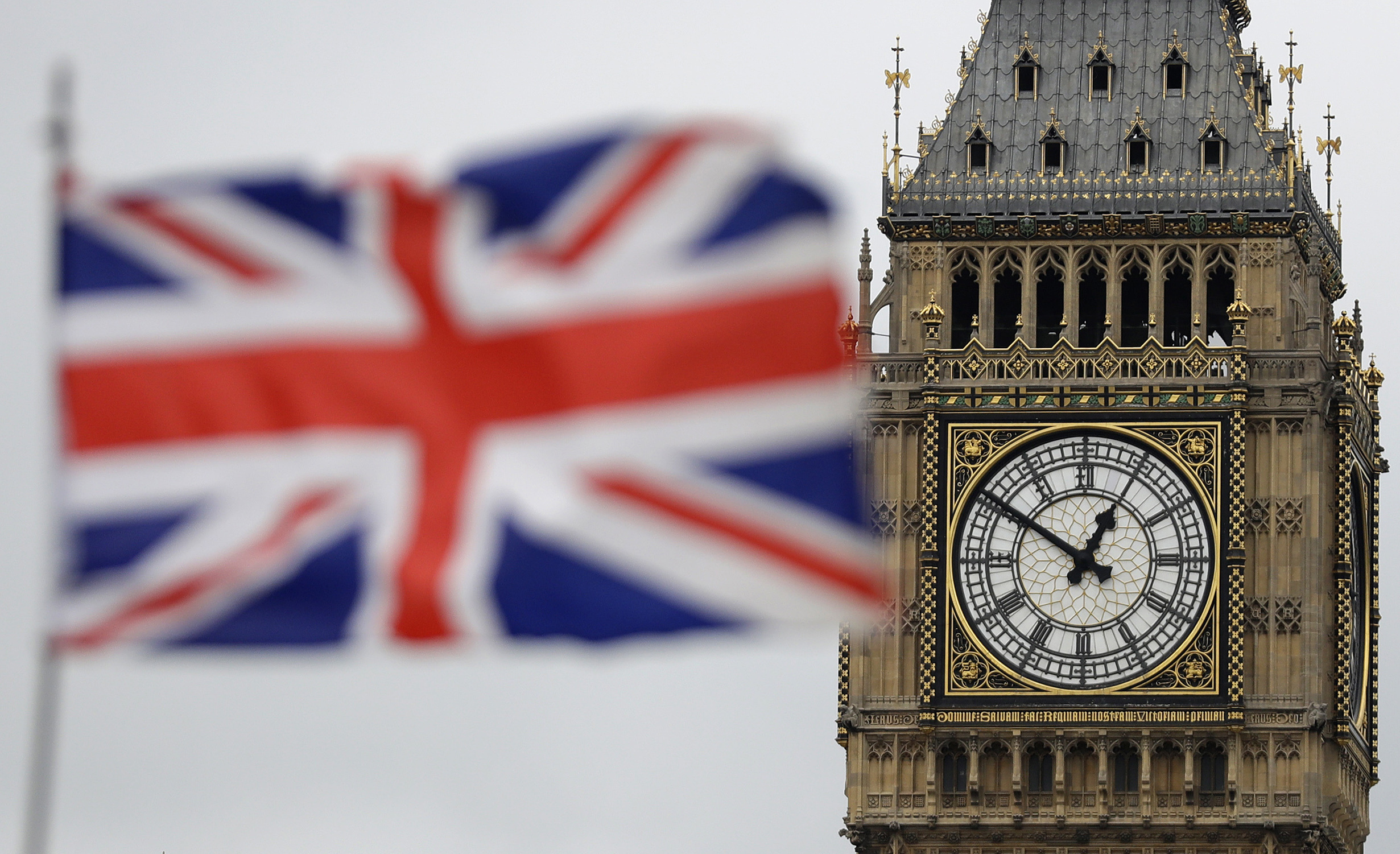big ben and british flag