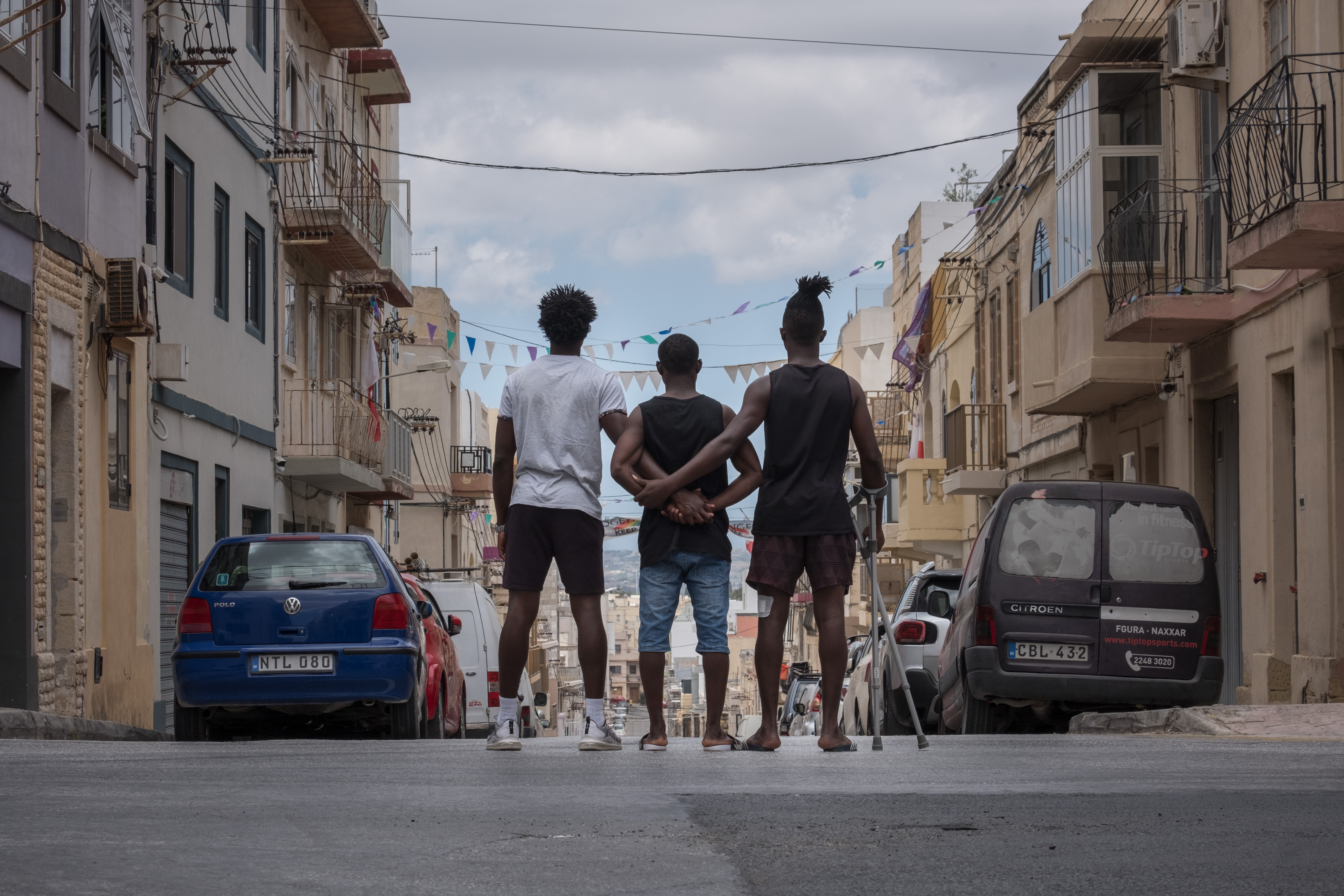 The El Hiblu3 were arrested in March 2019 in Malta as the ring leaders of a protest on board a vessel to Europe and have since been accused of several crimes, including 'terrorism' [Joanna Demarco/Amnesty International]
