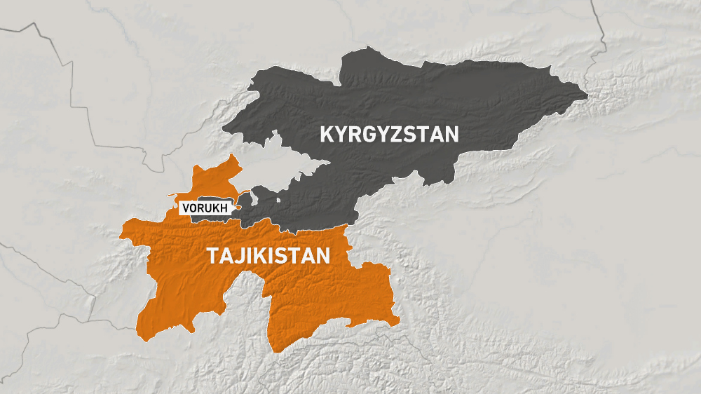 Tajikistan Kyrgyzstan Vorukh Map