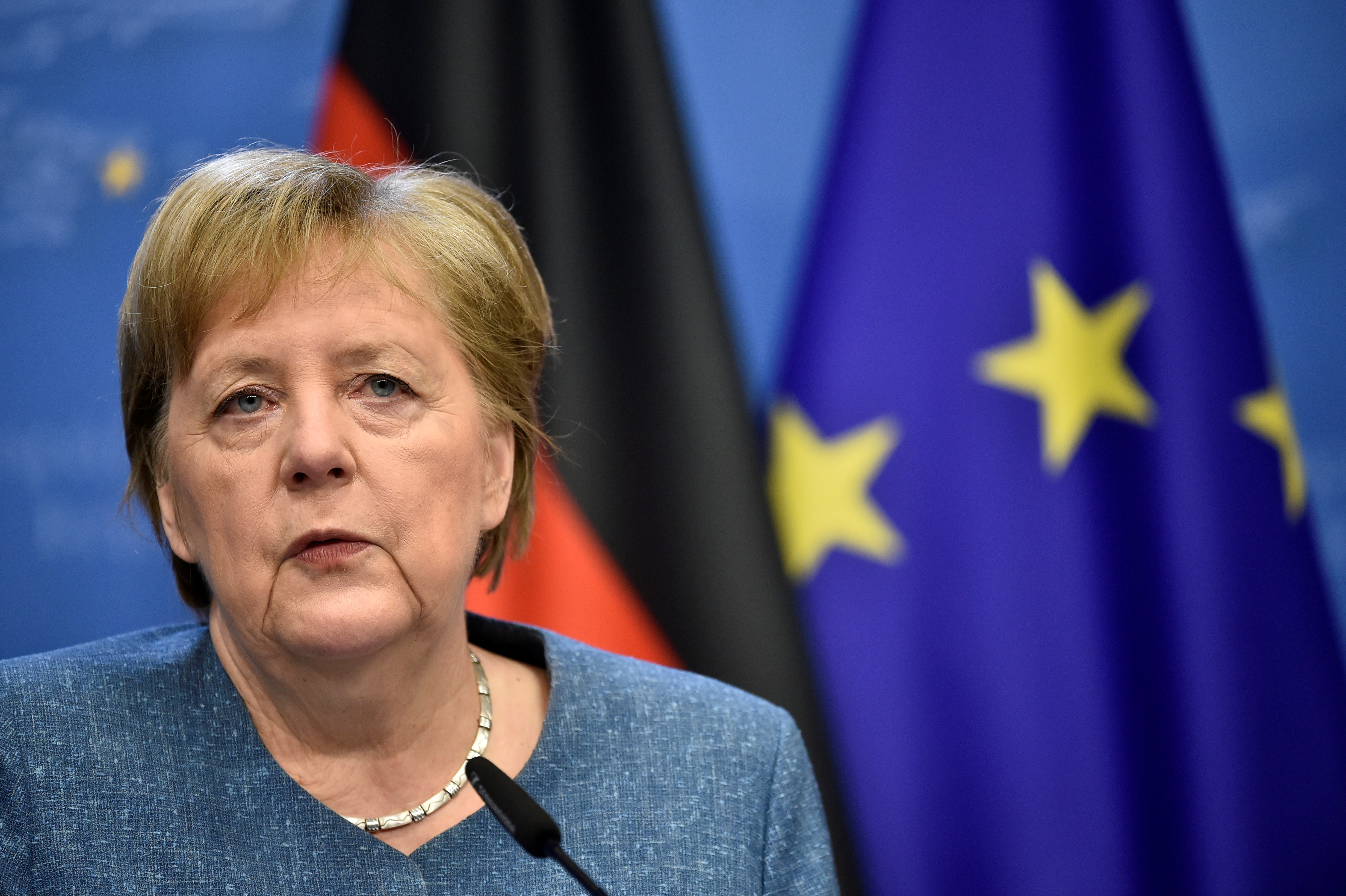 In addition to Merkel, above, the NSA spied on the German foreign minister and former opposition leader at the time, DR said [File: John Thys/Pool via Reuters]