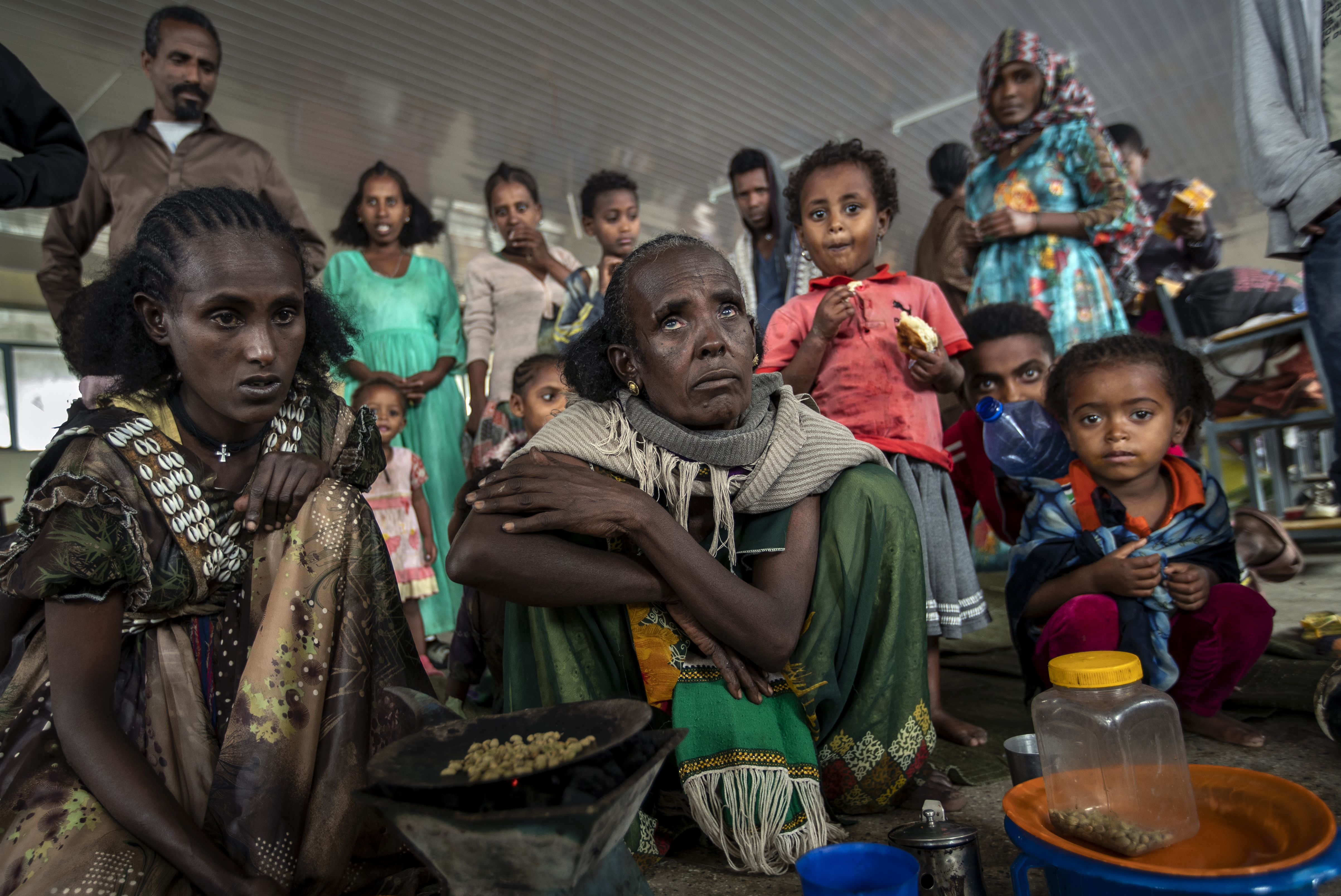 Displaced Tigrayans sheltering at the Hadnet General Secondary School in Mekelle [File: Ben Curtis/AP Photo]