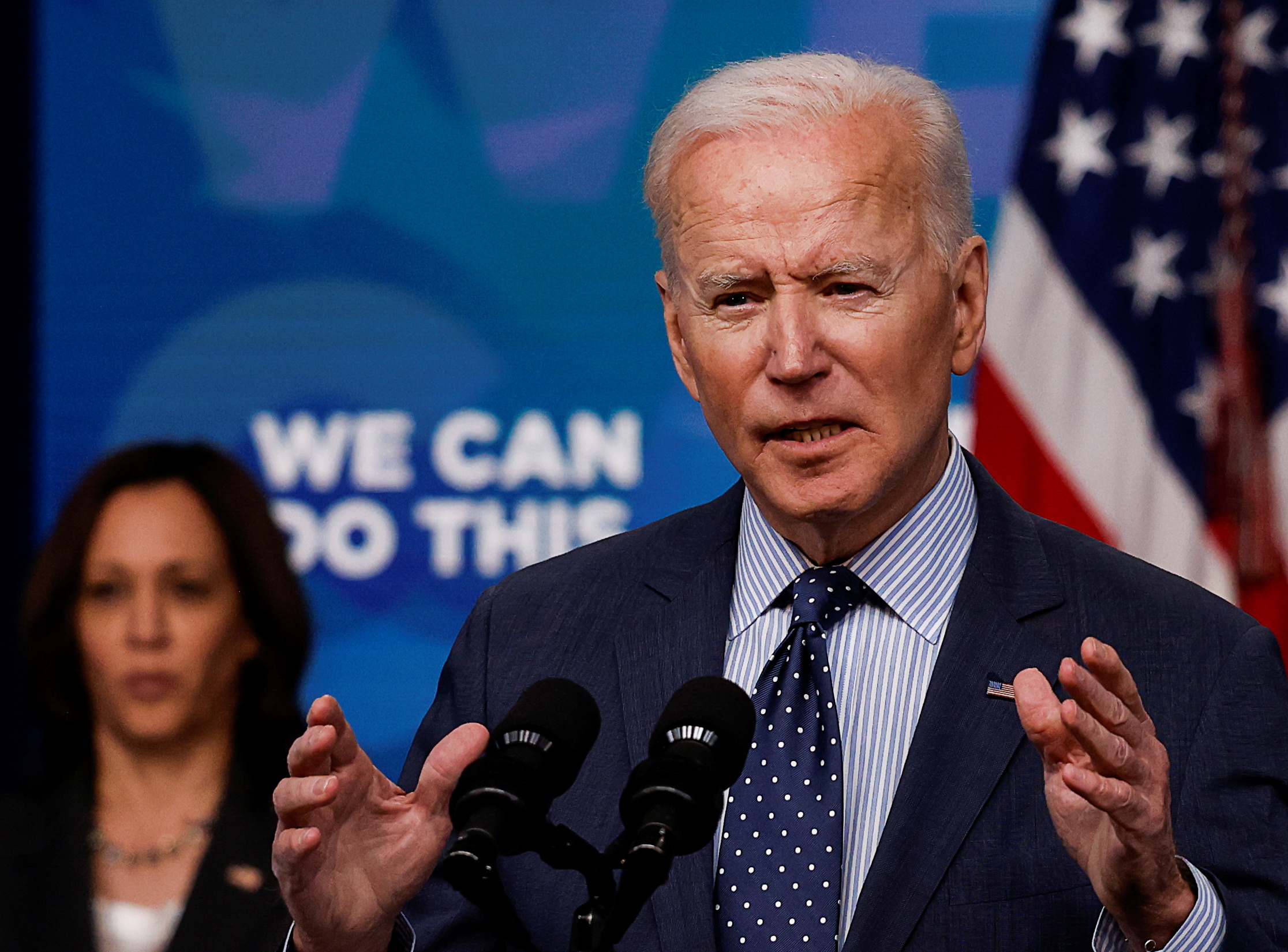 Biden, shown on June 2, has an appalling record when it comes to confronting Israel, writes Butt [Carlos Barria/Reuters]