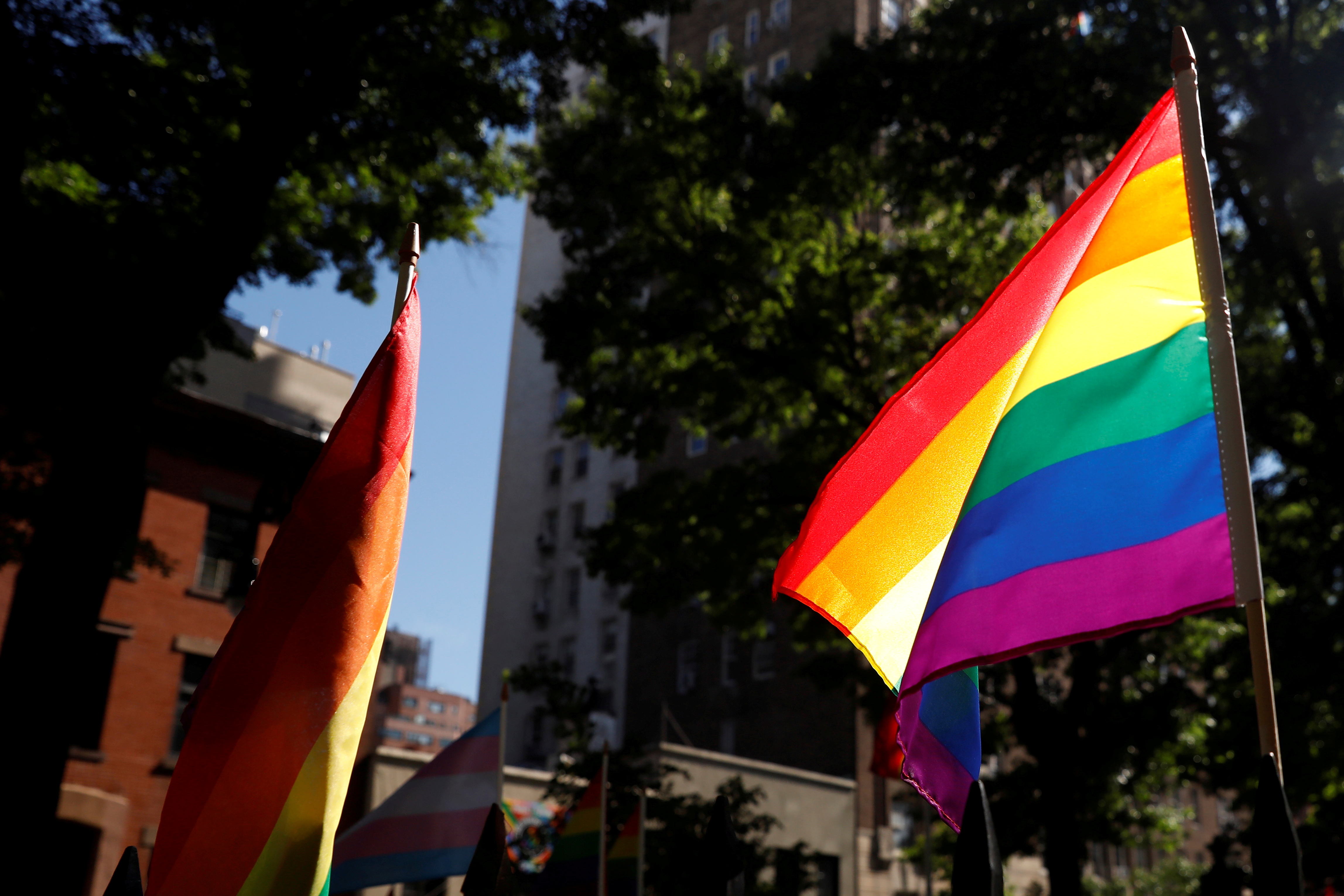 A flag outside the Stonewall Inn in New York