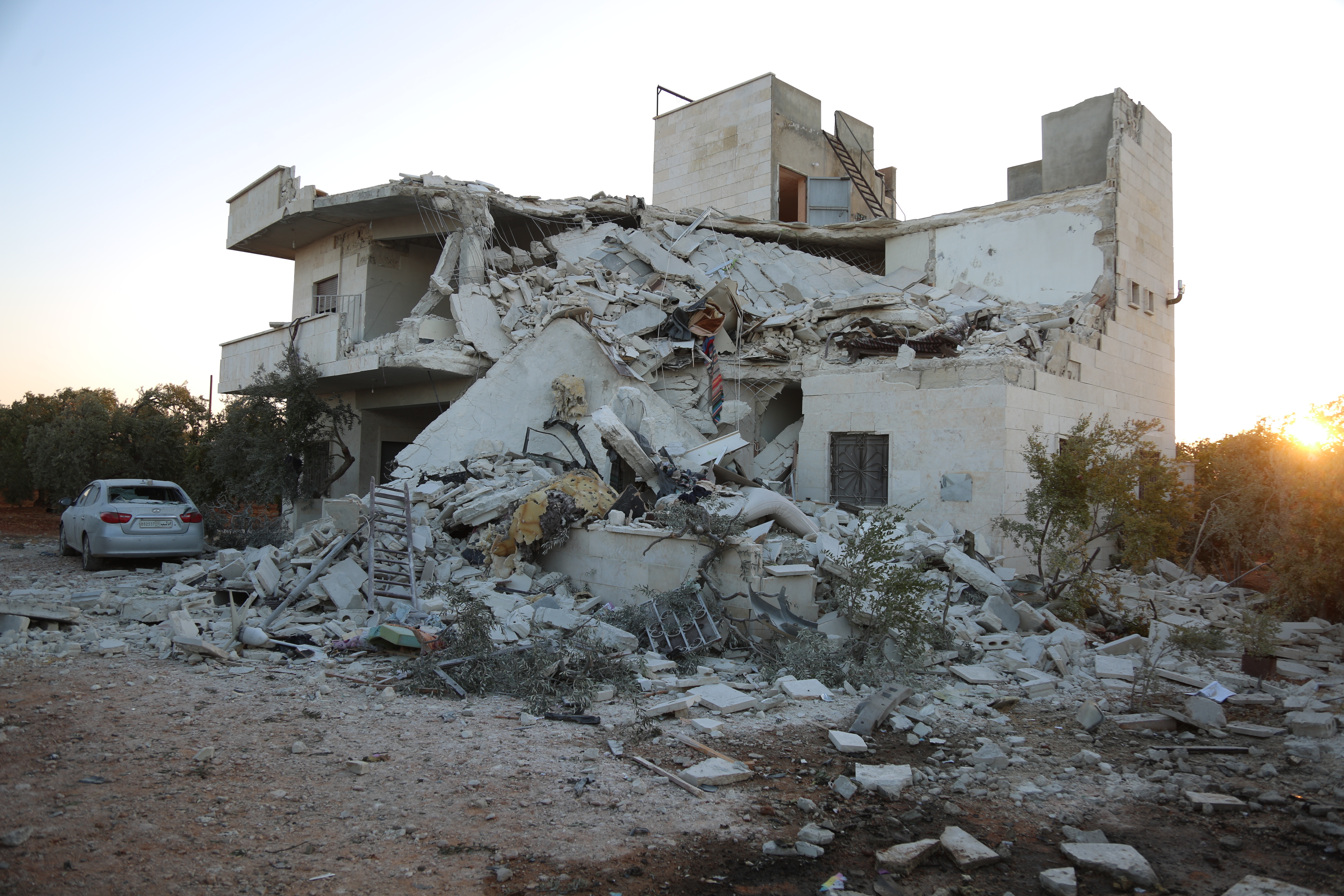 The home Nour el-Din Afair was destroyed during the bombardment [Ali Haj Suleiman/Al Jazeera]
